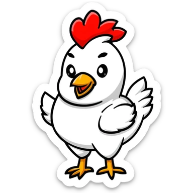 royal rooster wearing a crown sticker