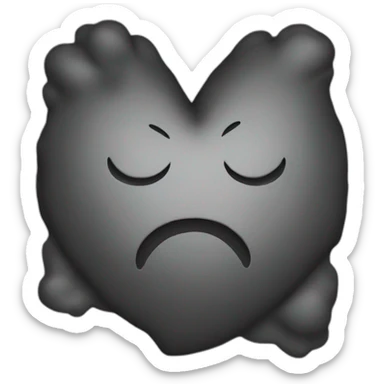 Black fired heart sticker