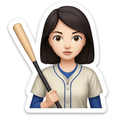 bat and woman with dark hair sticker