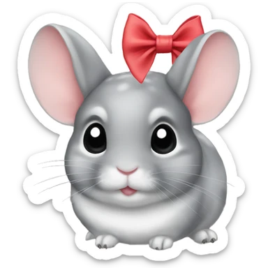 Chinchilla with bow on head  sticker