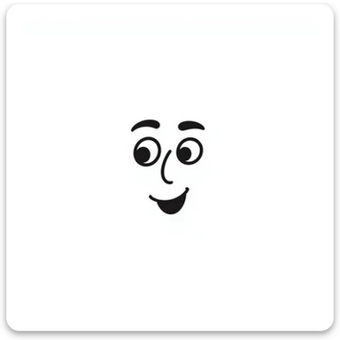 hand-drawn doodle of a squinting face with simple lines sticker