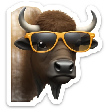 Bison with sunglasses sticker