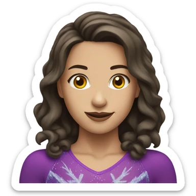 beautiful brunette figure skater sticker