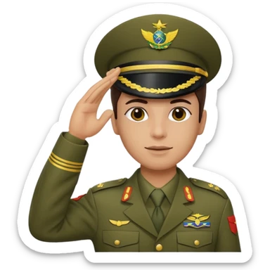 Ele precisa ter o fardamento do exército Brasileiro e fazer continência  sticker