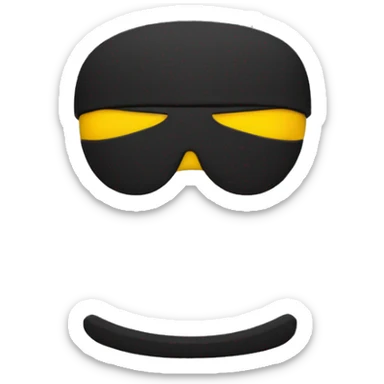 generate 1 emoji like a ninja style: colors black, red, yellow from top to bottom sticker