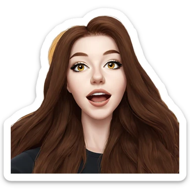 girl with long brown hair sticker