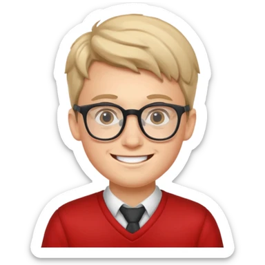 Nerdy boy with glasses sticker