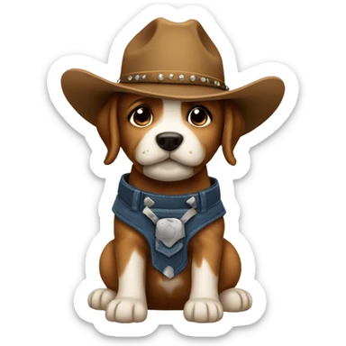Puppie cowboy sticker