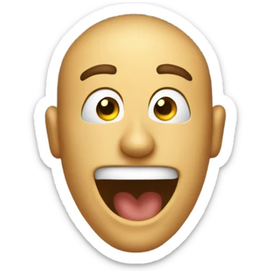 a man’s head coming out of a toilet bowl doing a mischievous grin sticker