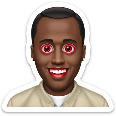 Sean Diddy Combs with red laser eyes and a very creepy, wide smile with the text “GOOD. NIGHT.” sticker