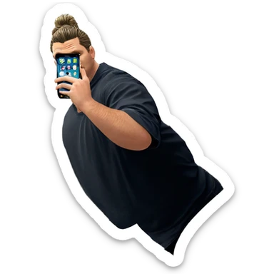 bathroom selfie with phone sticker