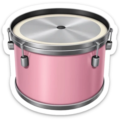 Soft pink tambour steelpan drum on a clean pastel background sticker