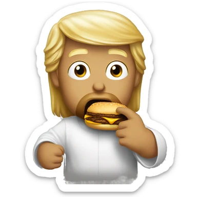 Donald trump eating McDonalds with Jesus sticker