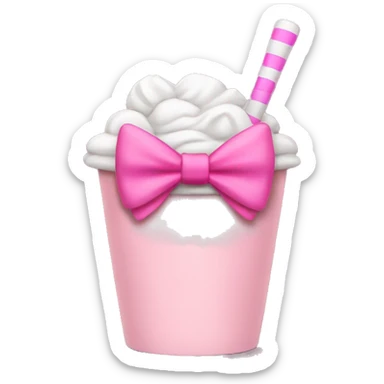 Boba coquette cup with pink bow  sticker