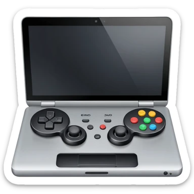 a laptop with controler for music sticker