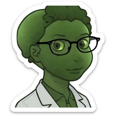Black girl scientist wearing glasses sticker