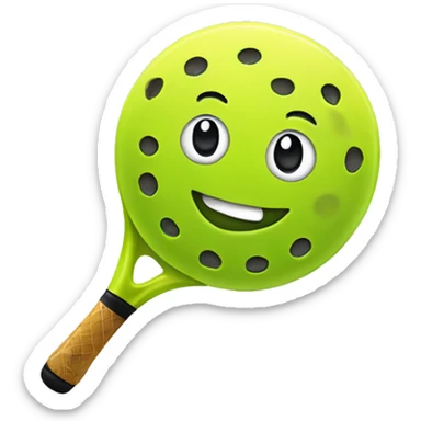 Smily face pickleball sticker
