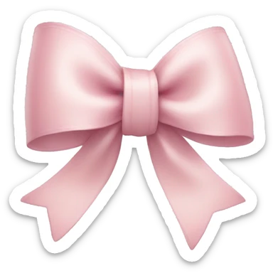 light pink ribbon bow sticker