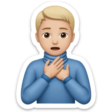 An emoji with hands around their neck choking themselves sticker