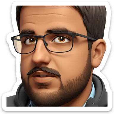 bearded boy with glasses portrait sticker