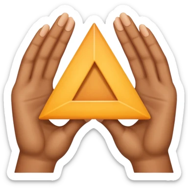 Similar to the heart hands emoji, this emoji should show a triangle created by the fingers of the hands.  sticker