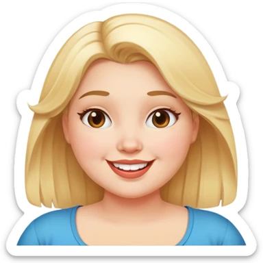 blonde plus size girl with happy expression sticker
