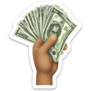 Money in hand sticker