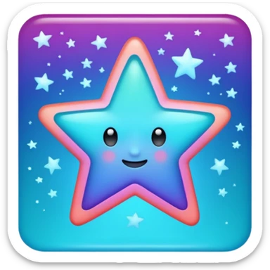 
Star color in in gradient of turquoise, blue, pink, purple, and coral sticker