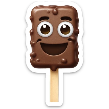 rectangular chocolate ice cream bar on a stick sticker