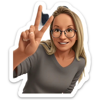 smiling girl with glasses indoors sticker