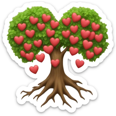 hearts tree sticker