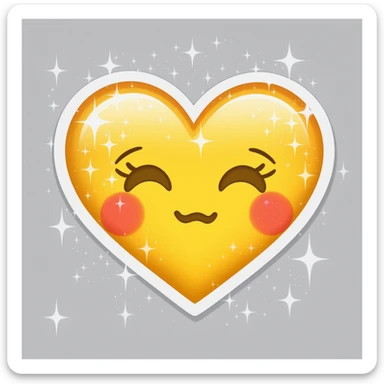 goth heart emoji, cute and shiny, with sparkles, no background sticker
