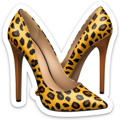 Womens animal print pair of pumps sticker