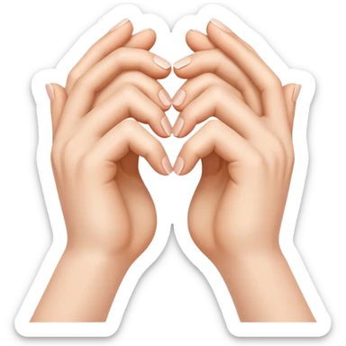 hands forming a heart shape sticker
