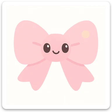 aesthetic pink bow, pastel tones, delicate, no background sticker