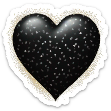 Black heart with sparkle sticker