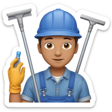 window cleaner without hat sticker