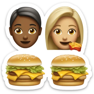 Girl eating mac donalds sticker