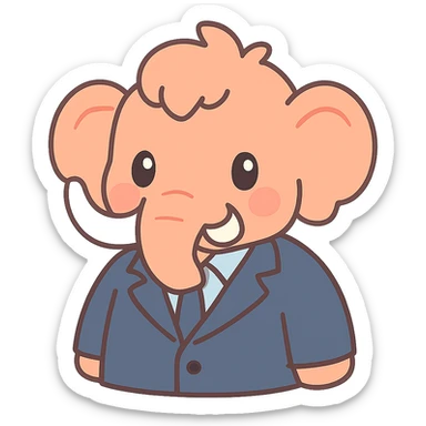 corporate mammoth wearing navy blue blazer sticker