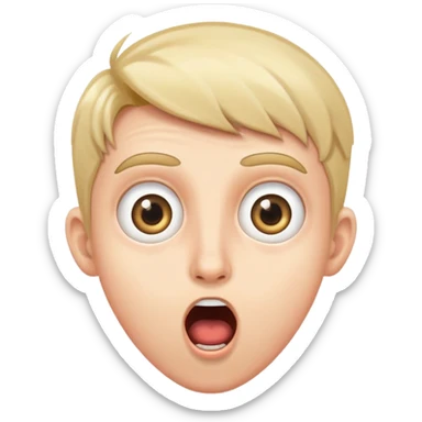 surprised streamer with wide eyes and open mouth sticker