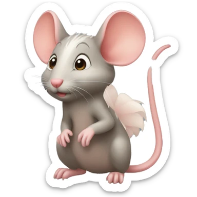 Ratón da beso a leona sticker