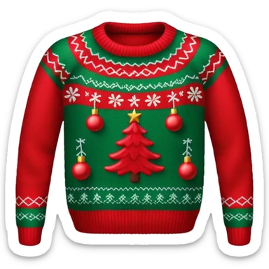 Still life, render, isolated, absolutely ugly christmas sweater sticker