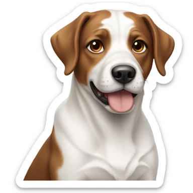Dog white and brown sticker