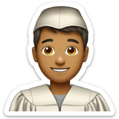 tan boy in graduation sticker
