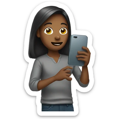 Person holding phone sticker