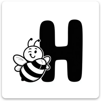 honey bee with the letter H sticker