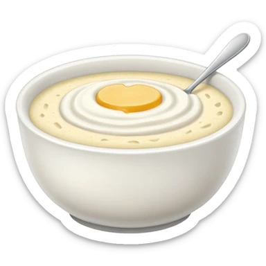 a bowl of grits, simple, clear sticker
