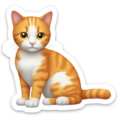 Orange cat with white feet sticker
