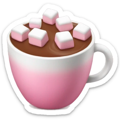 Pink hot chocolate with marshmallows  sticker