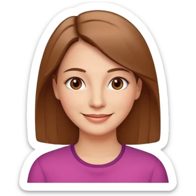 woman 40 years old brown eyes light brown straight hair smile sticker